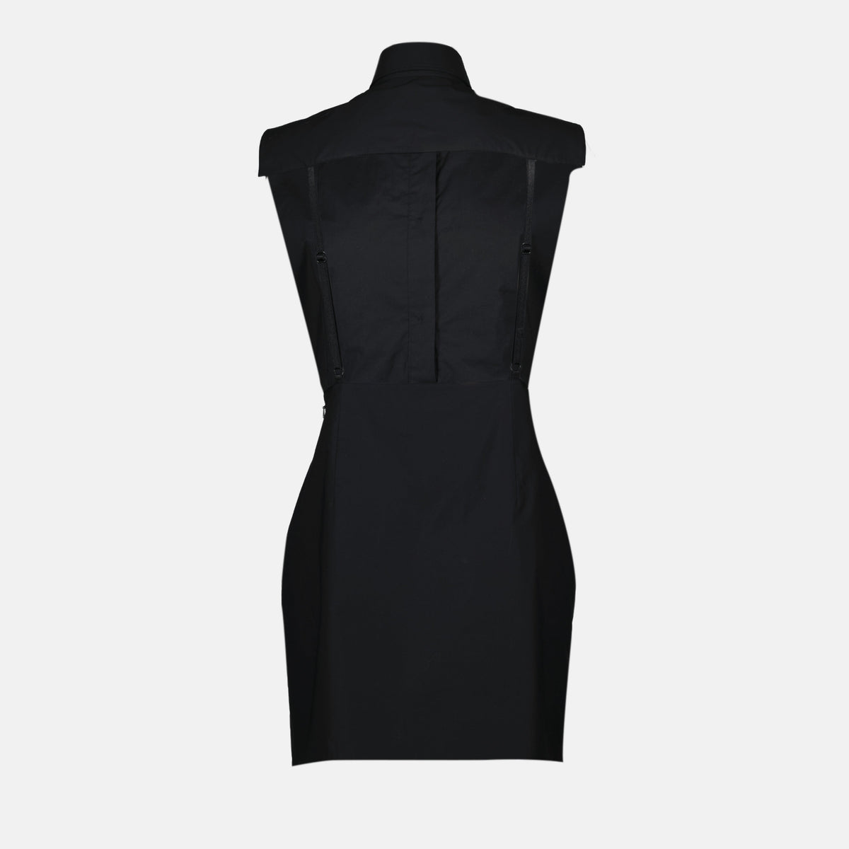 Ruffle-Bib Sleeveless Mini Dress