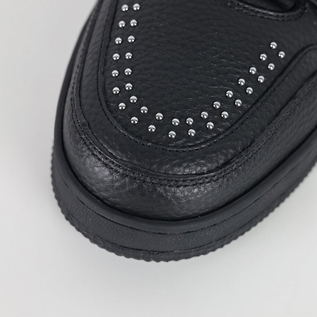 LV Black Leather Studded Low-Top Sneakers
