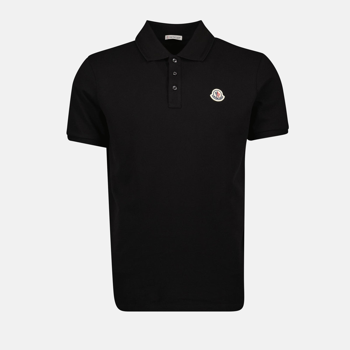 Black Polo Shirt with Classic Logo Patch