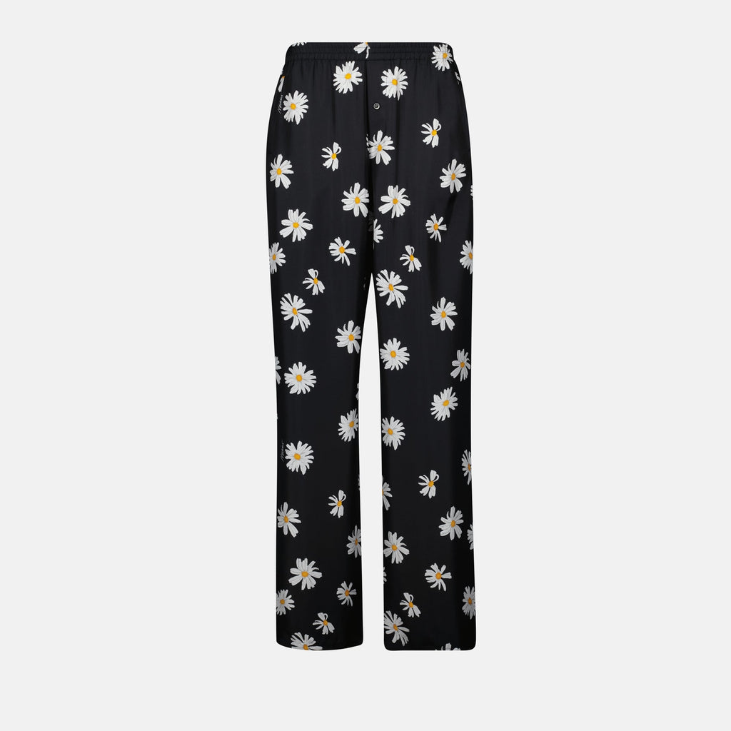 Daisy Print Wide-Leg Trousers