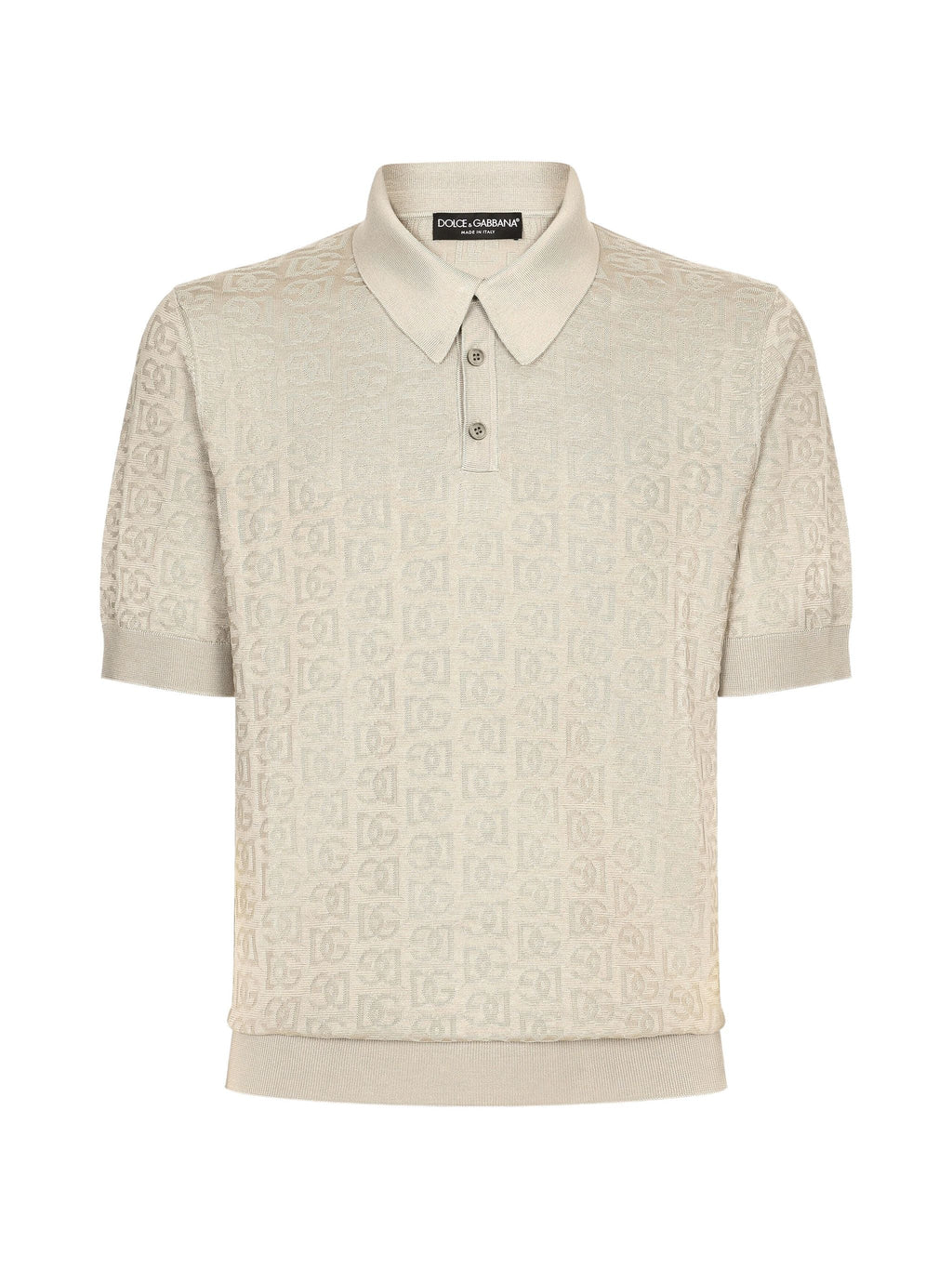 Silk Jacquard Polo Shirt with DG Logo