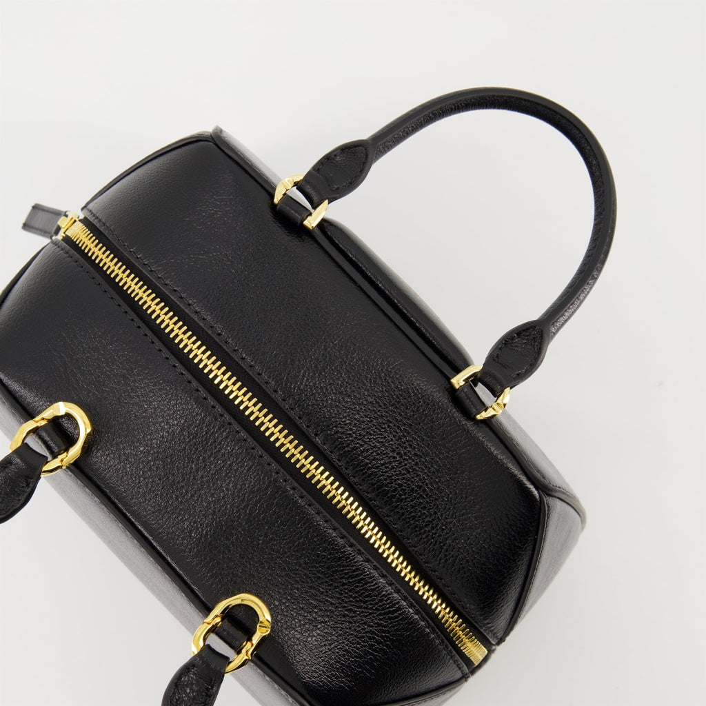 Small Antigona Top Handle Bag in Black Leather