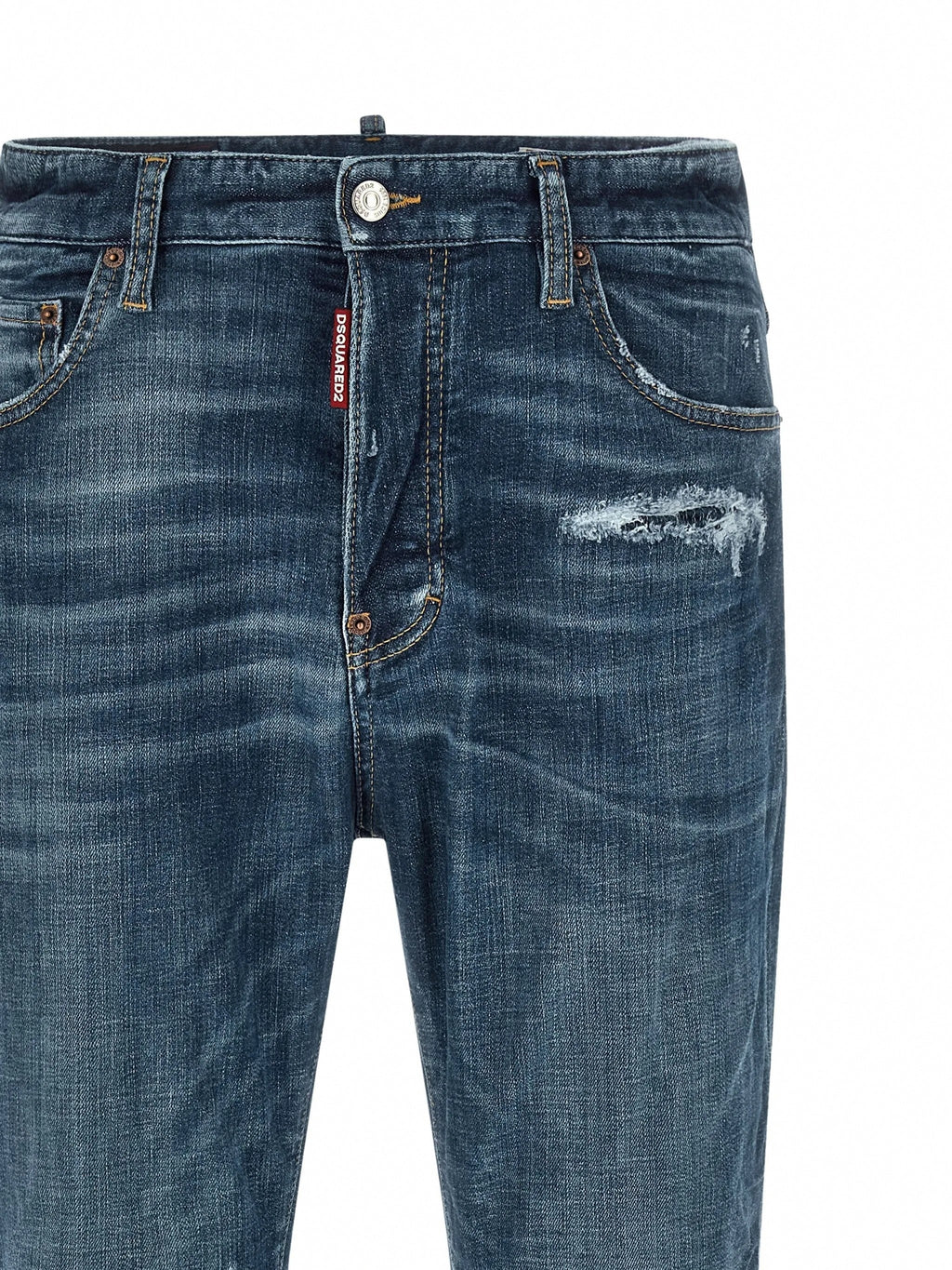Stonewashed-Effect Straight-Leg Jeans