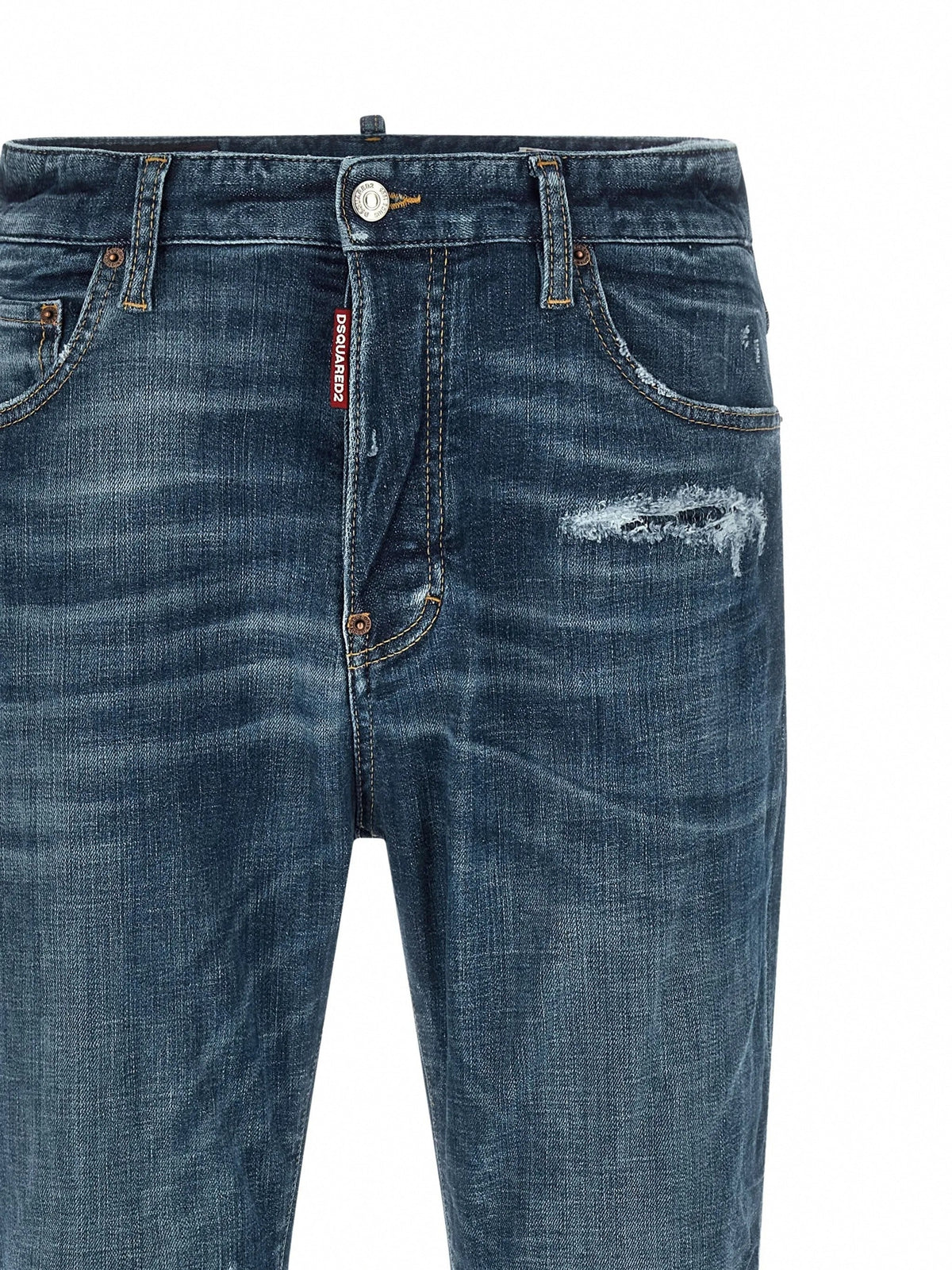Stonewashed-Effect Straight-Leg Jeans