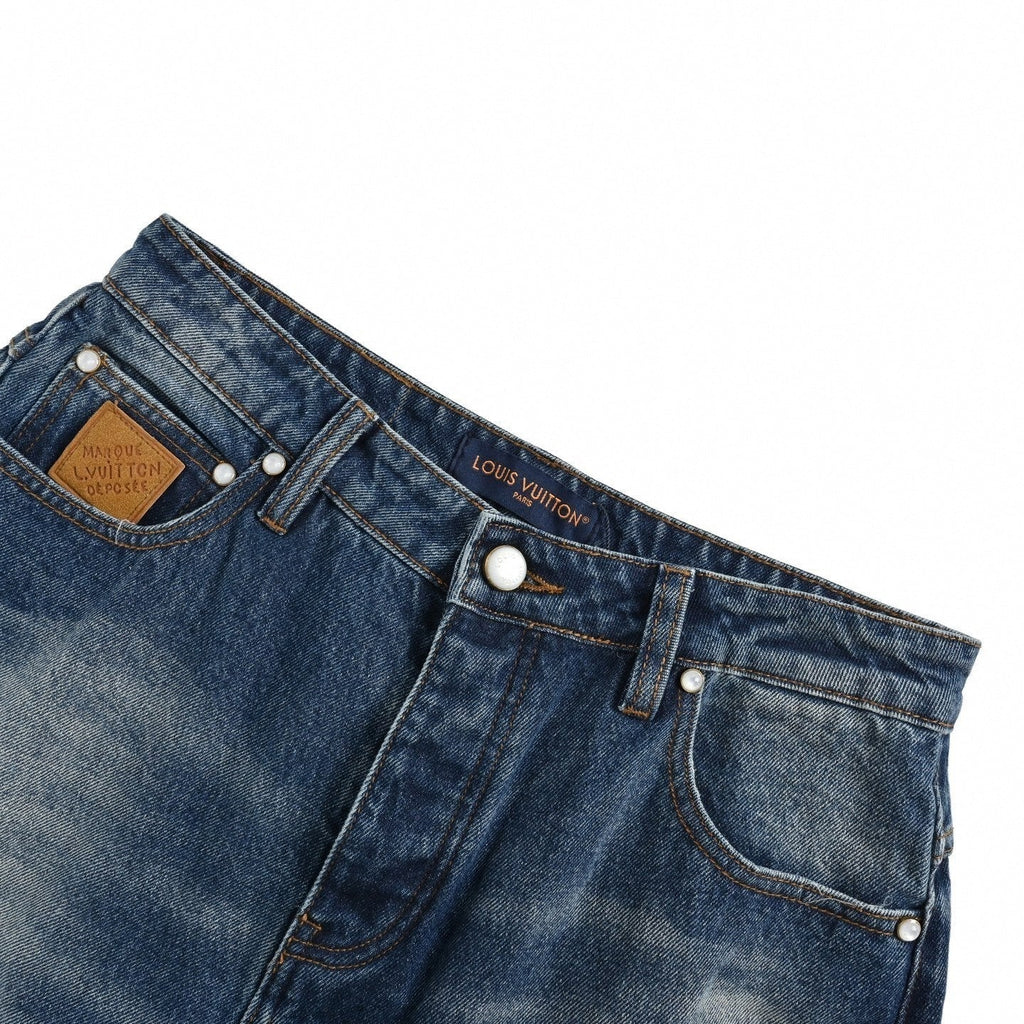 Vintage Wash Blue Denim Jeans