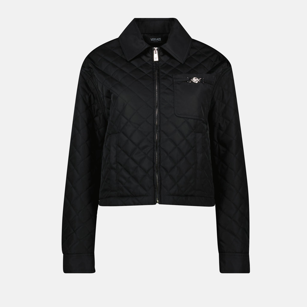 Zip-Up Jacket with Medusa Hardware
