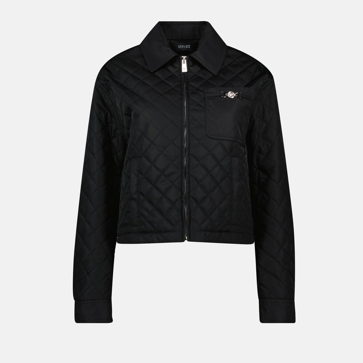 Zip-Up Jacket with Medusa Hardware