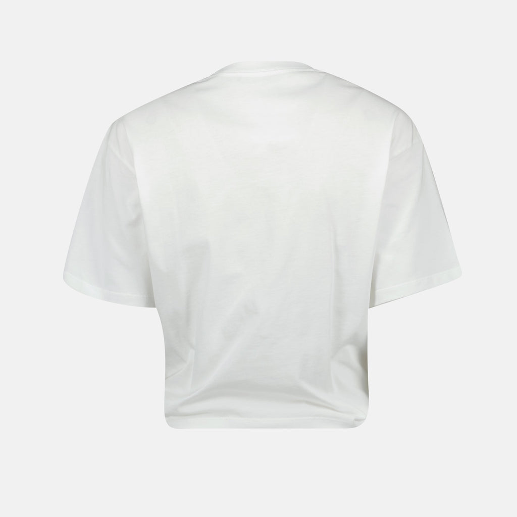 Strawberry Logo Twist Crop T-Shirt – White