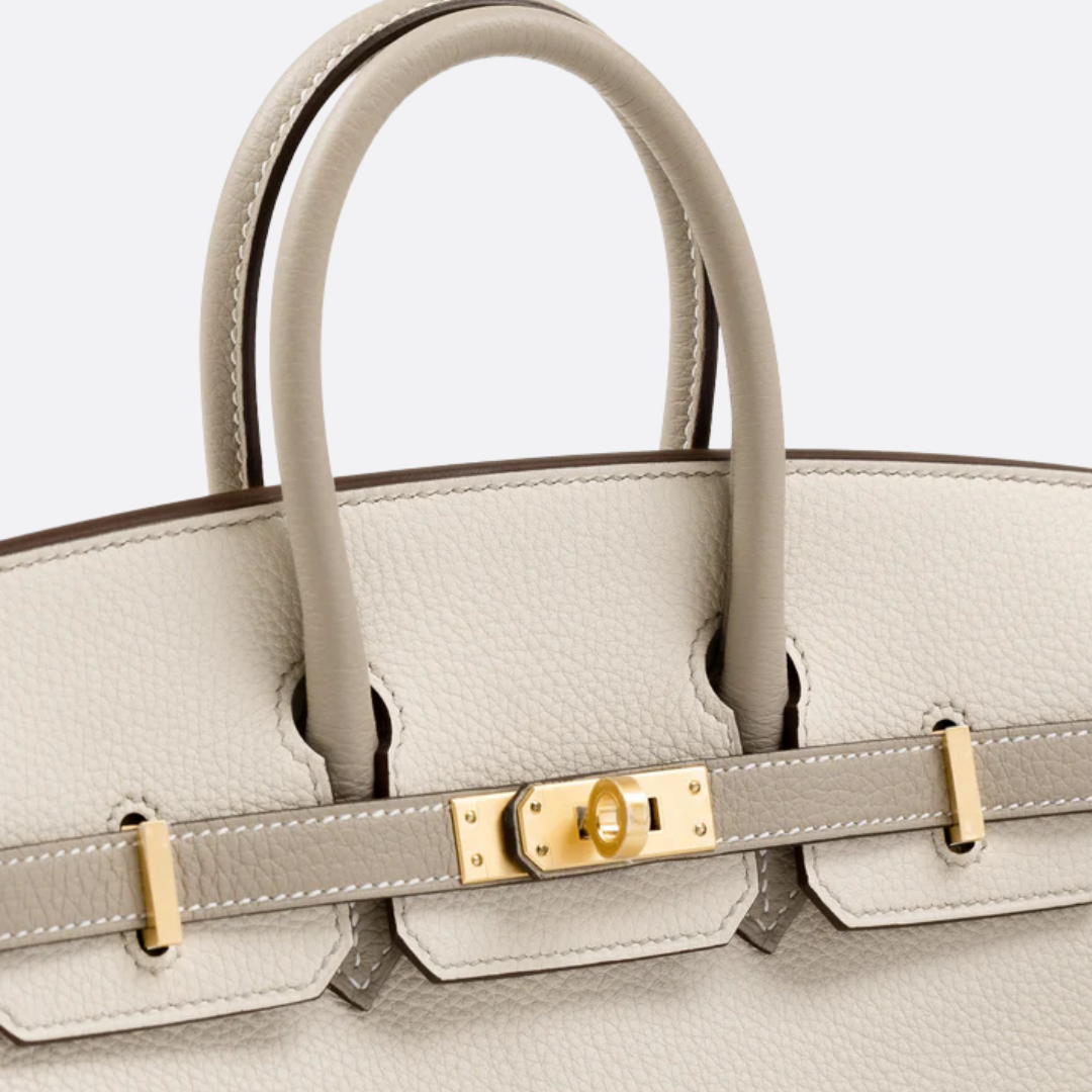 Hermès Birkin 25 Hss Bag In Chalk / Dove Grey Togo Leather
