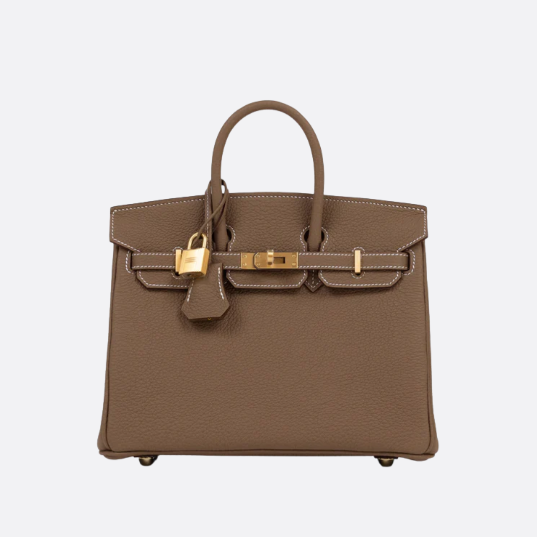Hermès Birkin 25 Hss Bag In Chalk / Dove Grey Togo Leather