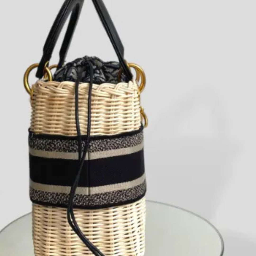 Dior Lady Dior Handbag Made Of Rattan