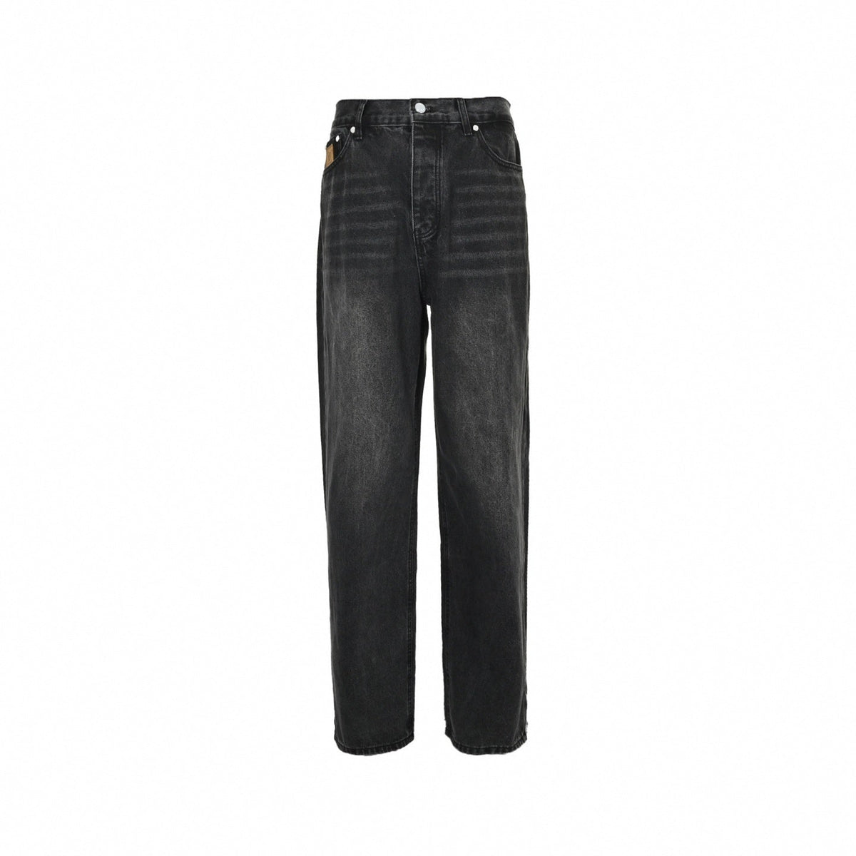Damier Patch Washed Black Denim Jeans – Relaxed Luxury Fit
