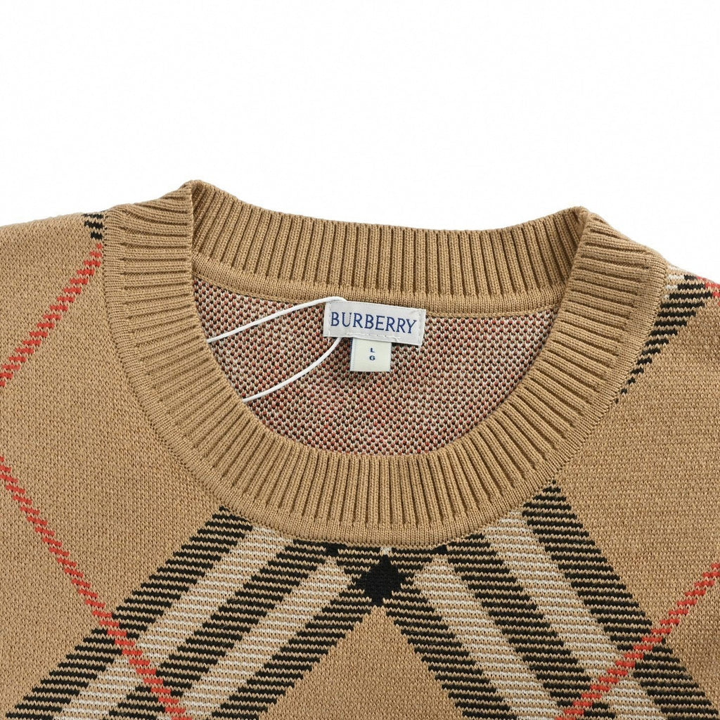 Check Argyle Intarsia Cashmere Blend Sweater