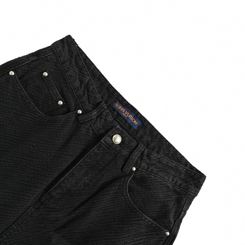 Black Monogram Shadow Denim Jeans