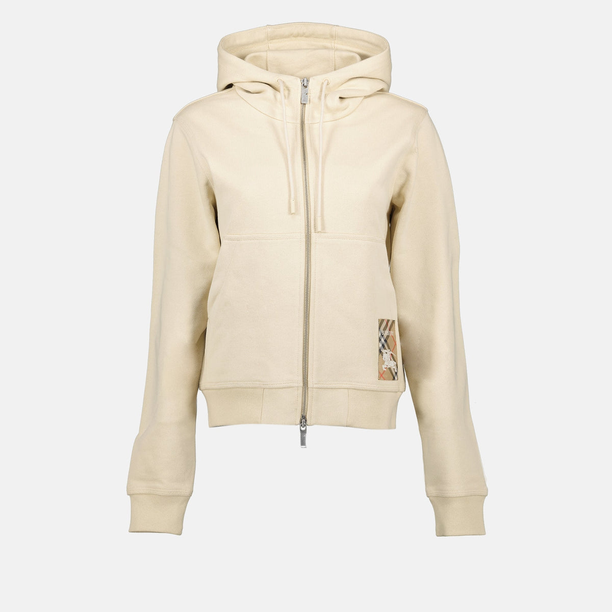 Check Detail Zip-Up Hoodie