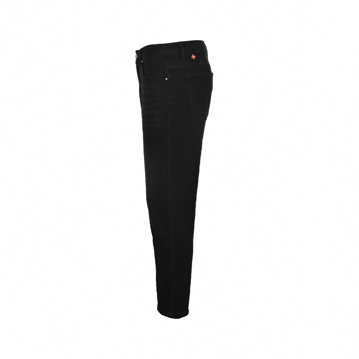 Black Slim-Fit Denim Jeans with Monogram Details