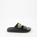 Logo Buckle Slide Sandals