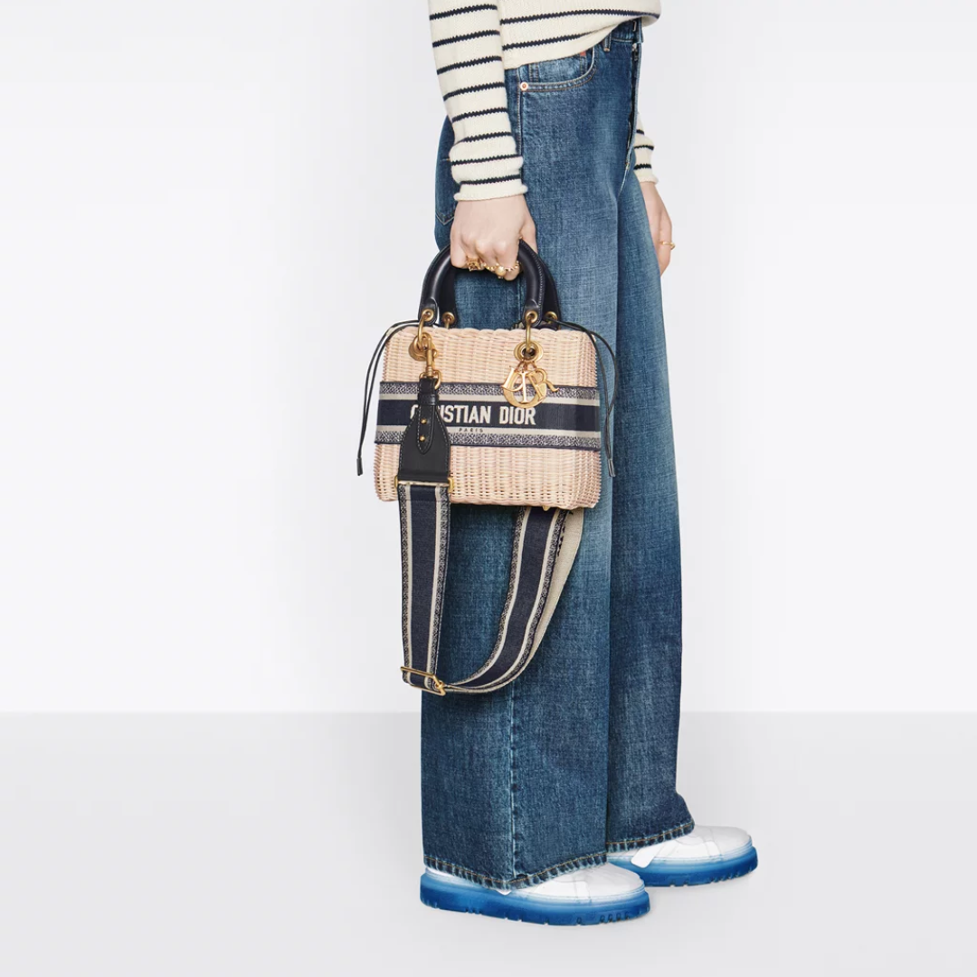 Dior Lady Dior Handbag Made Of Rattan