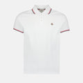 White Polo Shirt with Tricolour Trim