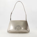 Metallic Silver Leather Shoulder Bag with 4G Logo