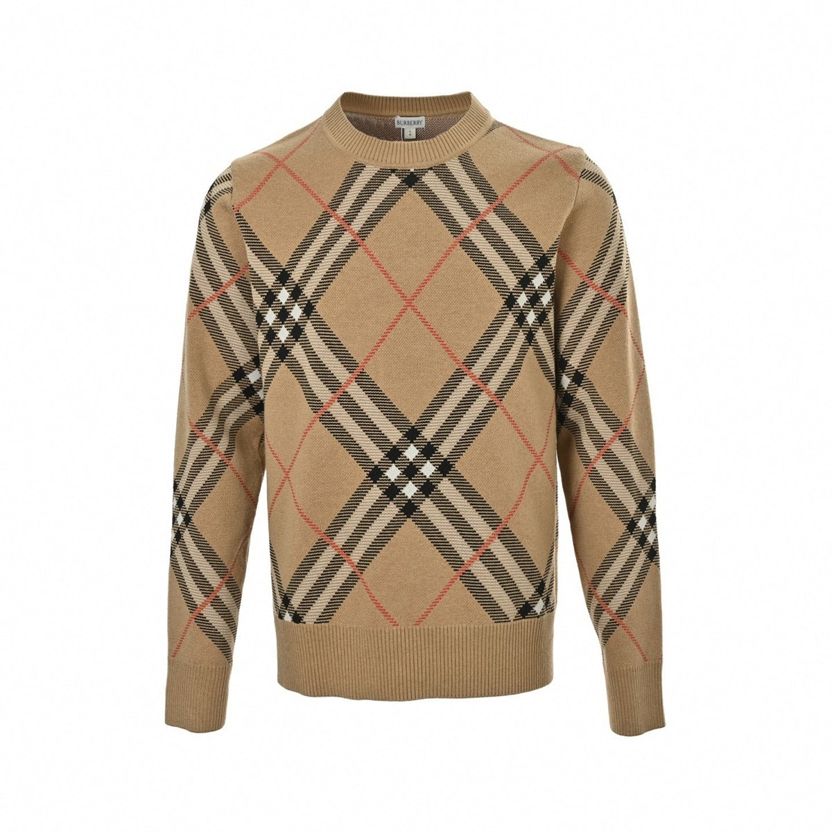 Check Argyle Intarsia Cashmere Blend Sweater