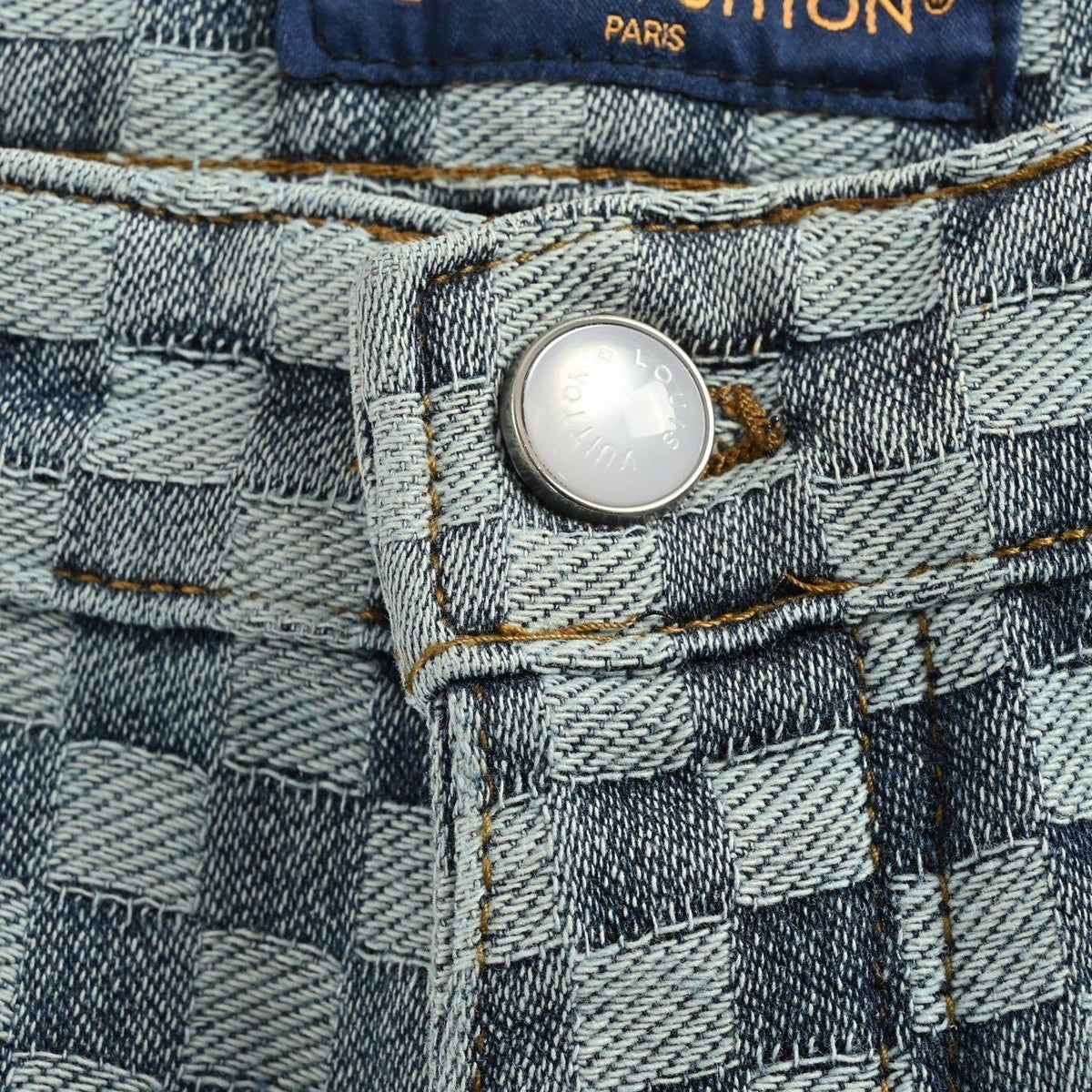 Damier Checkerboard Jacquard Denim Jeans