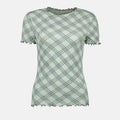 Check Print Mesh T-Shirt