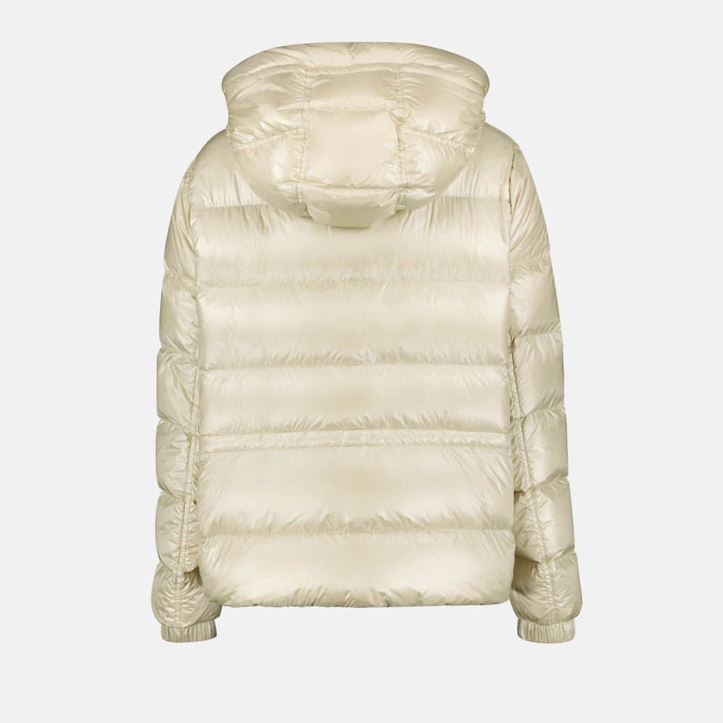Cream Hooded Down Puffer Jacket
