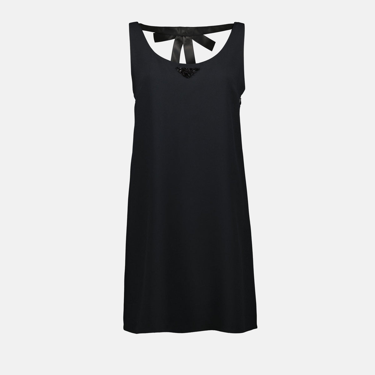 Sleeveless Ribbon-Tie Shift Dress