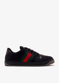Screener Sneakers in Black with Web Stripe