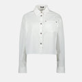 Cropped White Button-Up Shirt
