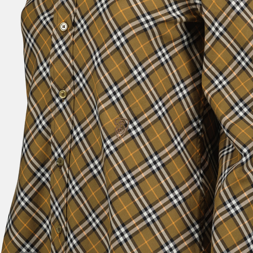 Vintage Check Cropped Shirt in Olive