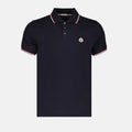 Navy Polo Shirt with Tricolour Trim