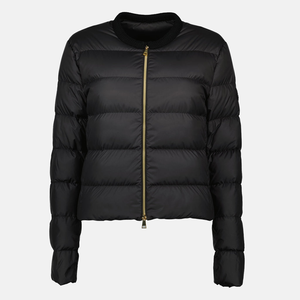 Cropped Down Jacket with Gold Zip