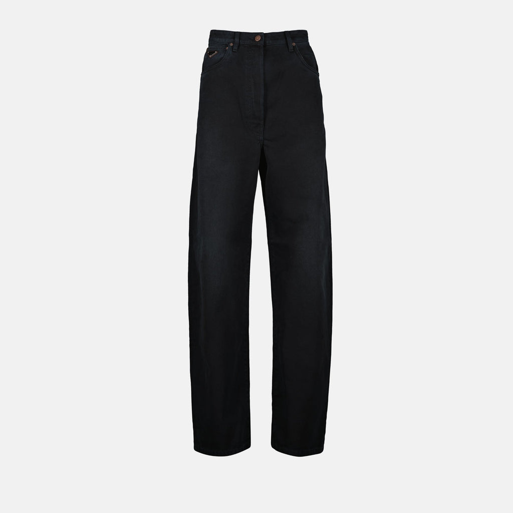 Wide-Leg Dark Wash Denim Jeans