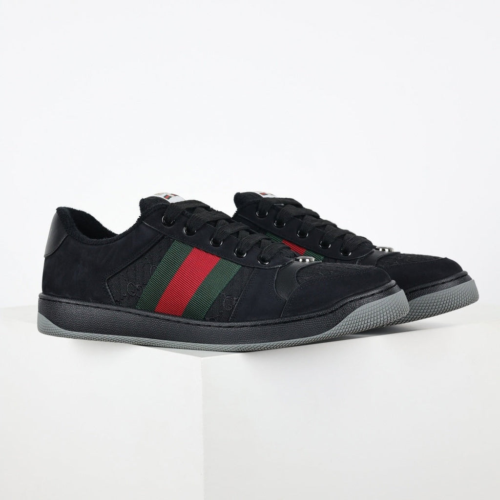 Screener Sneakers in Black with Web Stripe