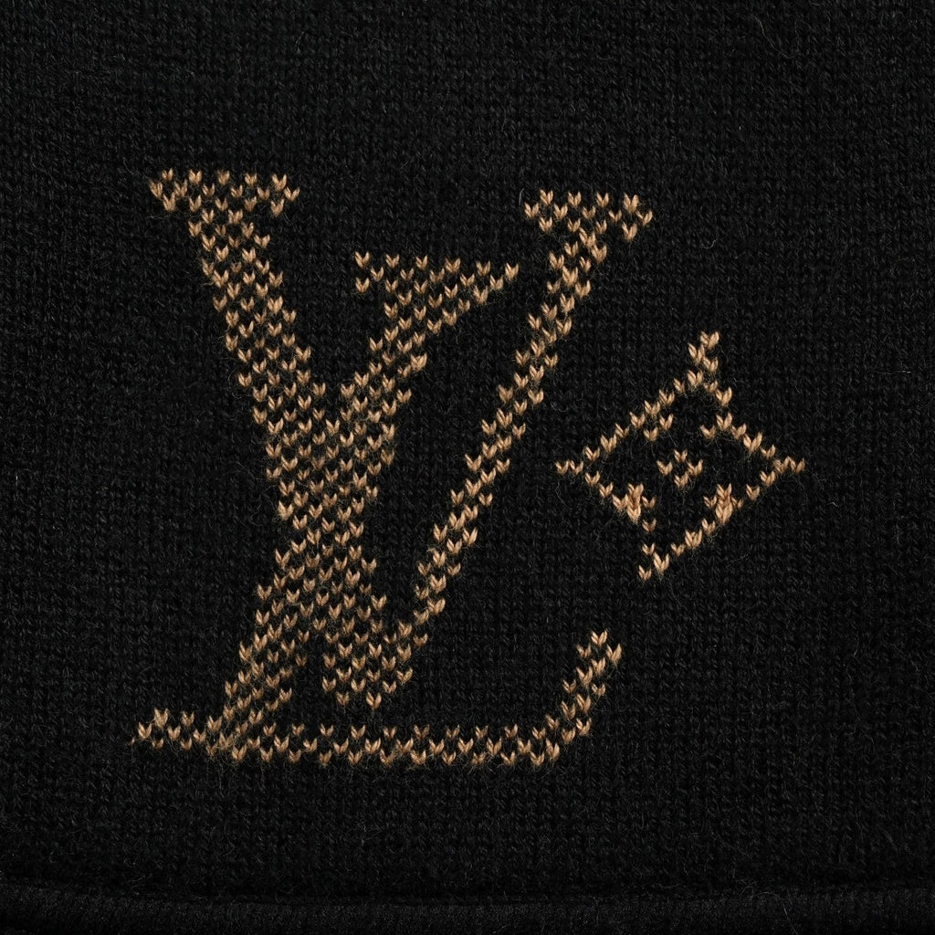 Reversible Monogram Wool Zip Hoodie – Black & Brown Edition
