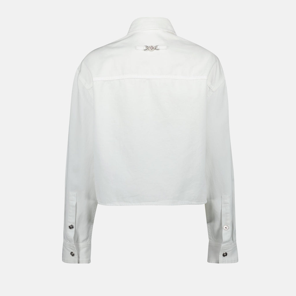 Cropped White Button-Up Shirt