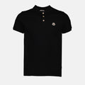 Black Polo Shirt with Signature Button Detail