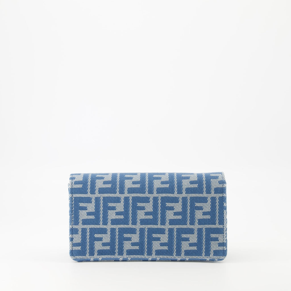 Baguette Chain Wallet – Denim Jacquard
