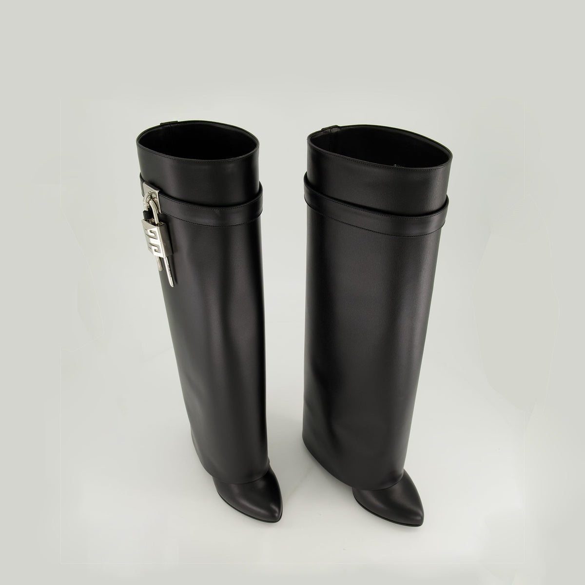 Shark Lock Knee-High Wedge Boots
