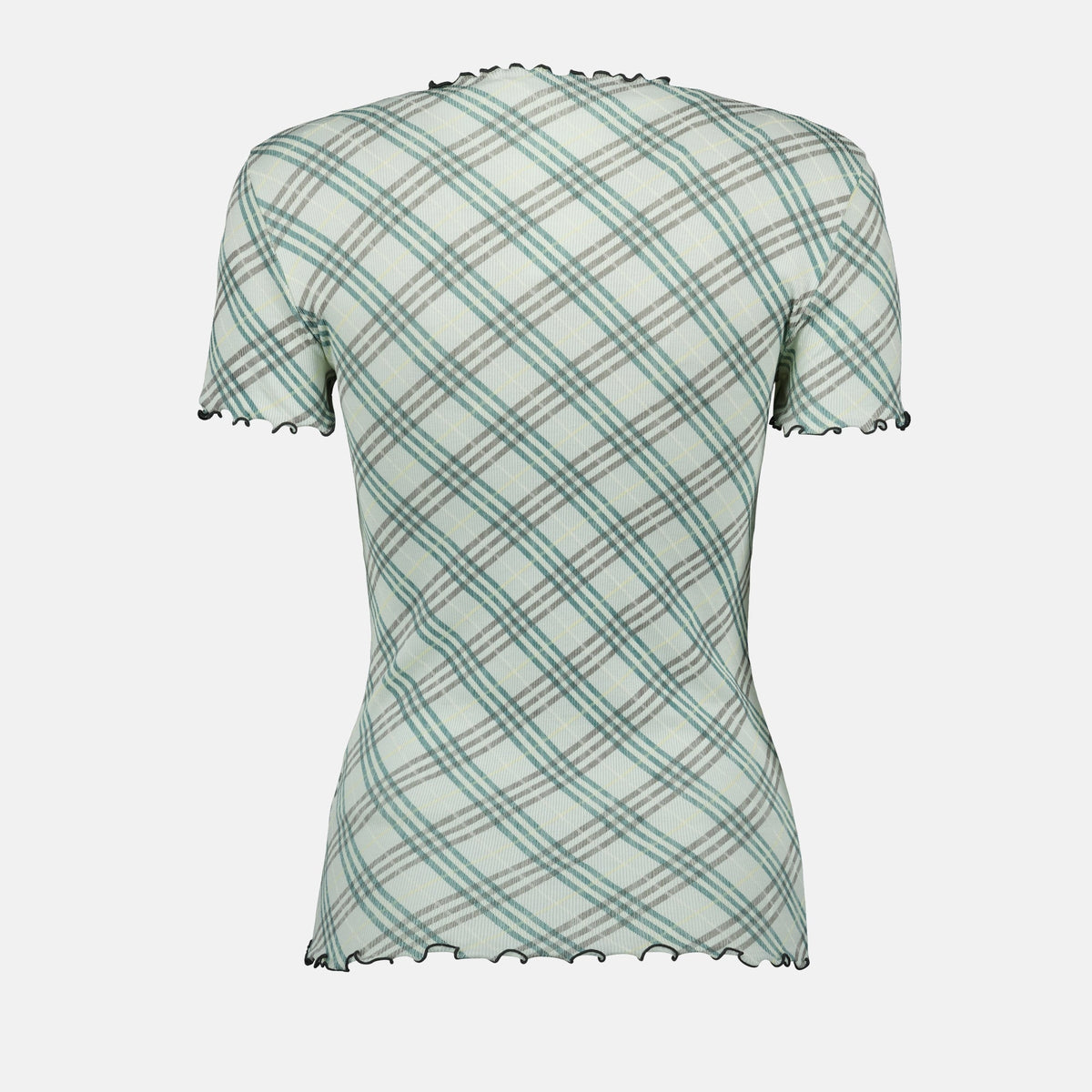 Check Print Mesh T-Shirt