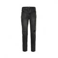 Distressed Black Denim Jeans with Embroidered Back Logo