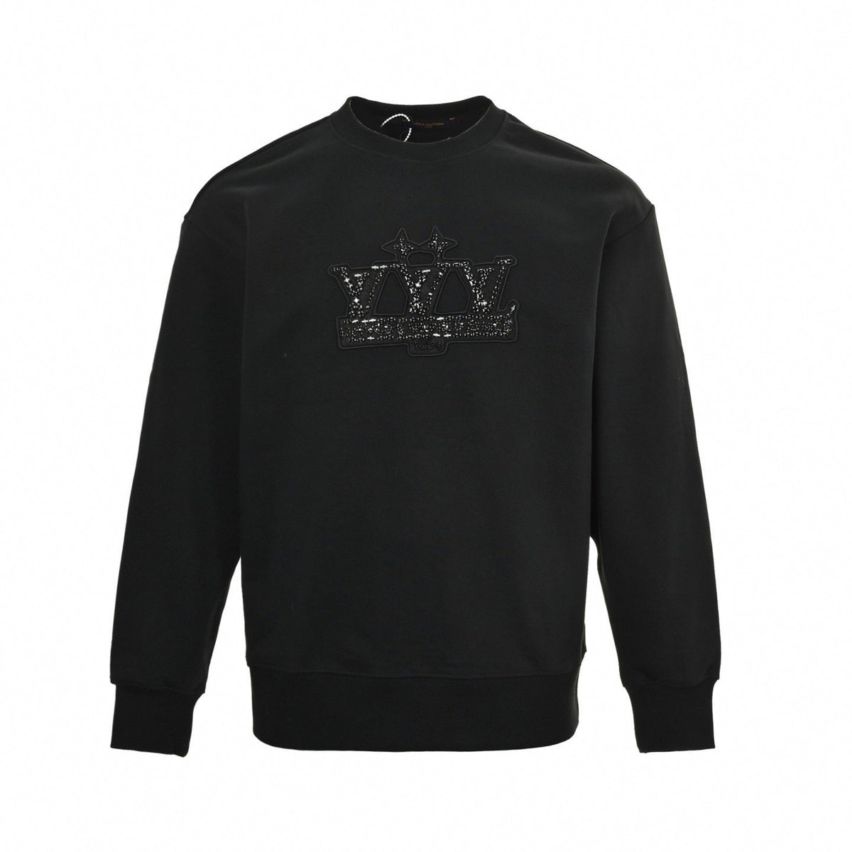 Embellished Crown Logo Crewneck Sweatshirt – Black