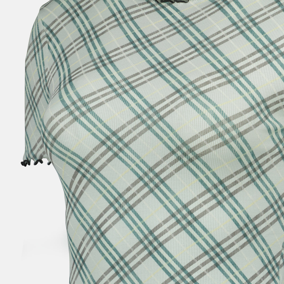 Check Print Mesh T-Shirt