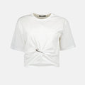 Logo Twist Crop T-Shirt -White