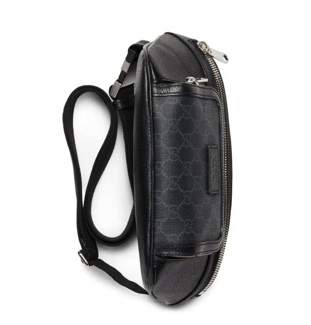 Black Leather Belt Bag