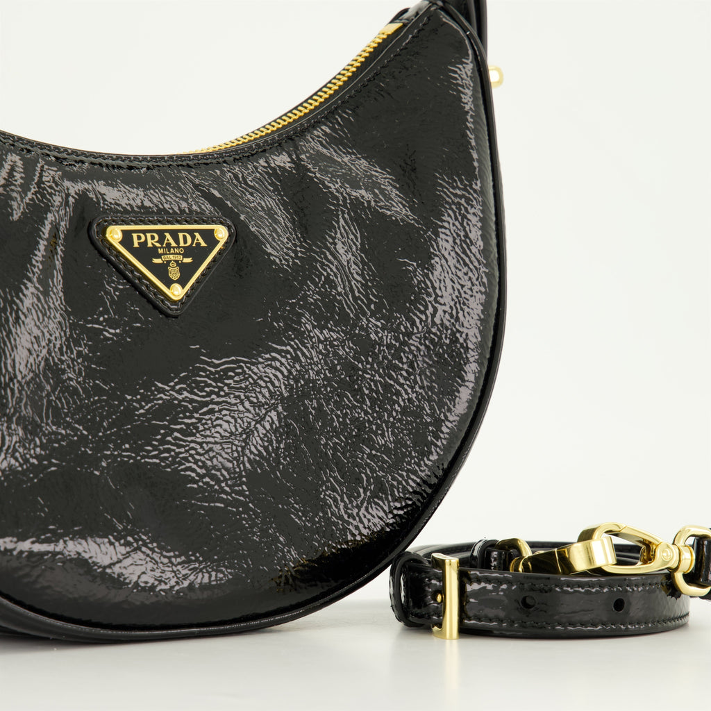 Patent Leather Shoulder Bag (Black)