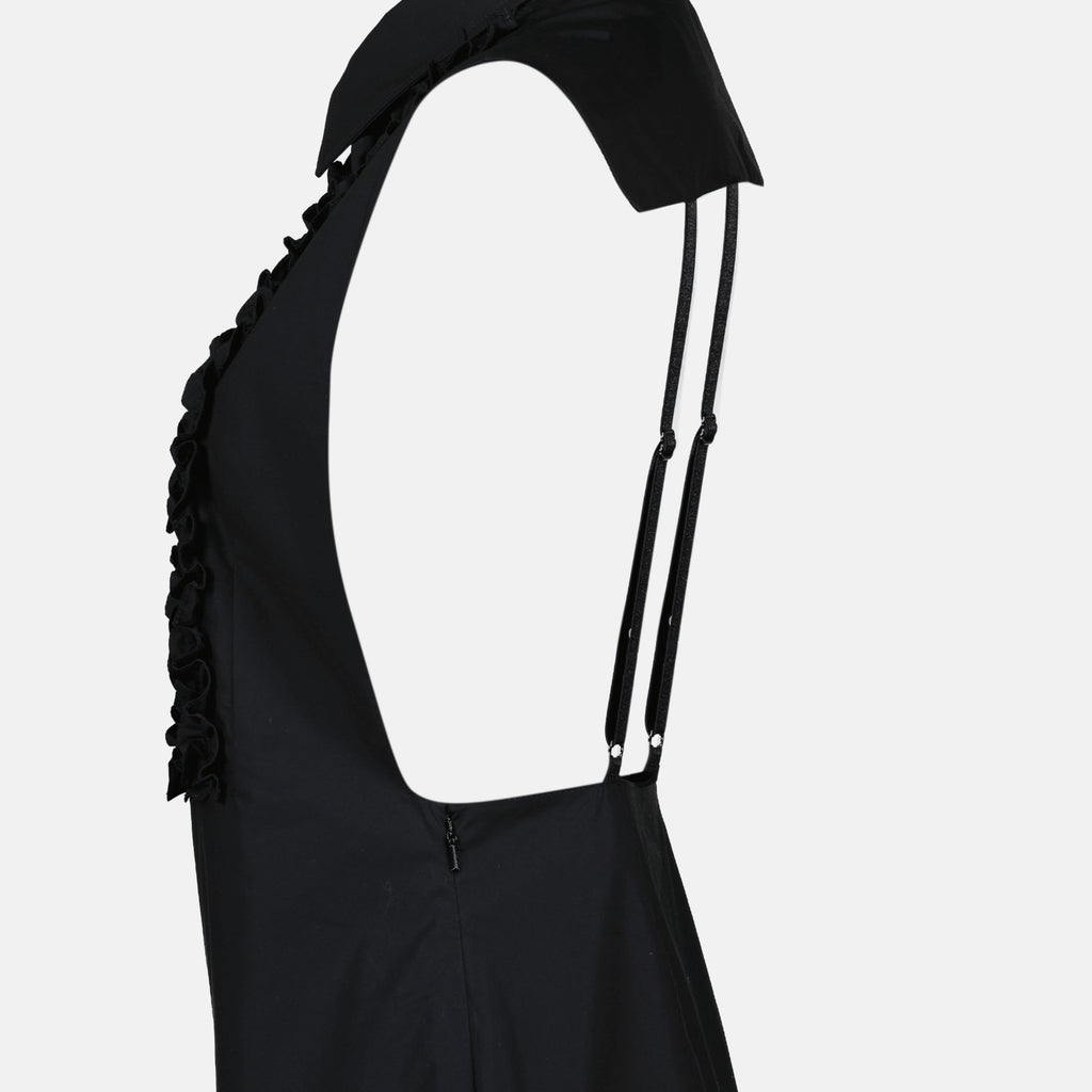 Ruffle-Bib Sleeveless Mini Dress