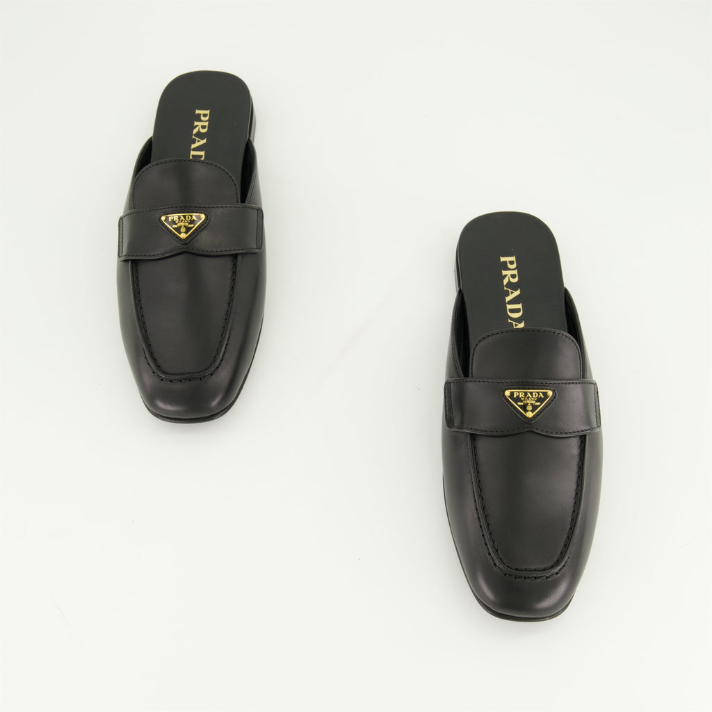 Leather Loafer Mules